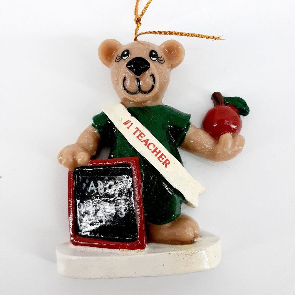 H's Bearly Christmas Ornament #1 Teacher Teddy Bear By Joseph